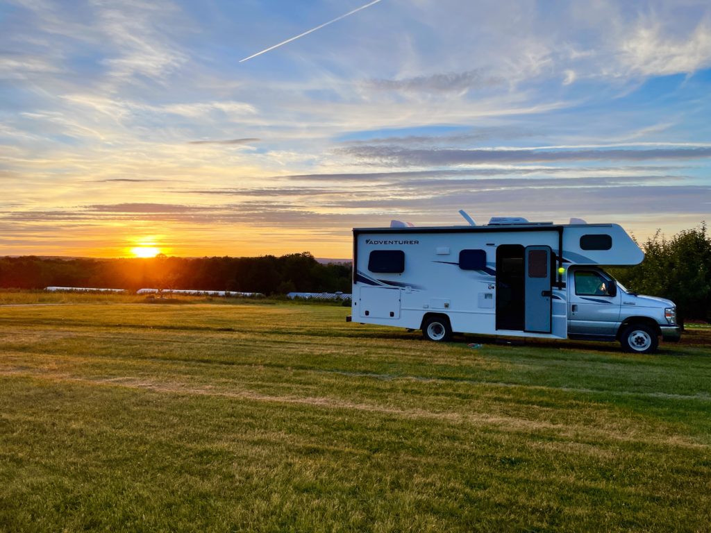 road trip RV nova scotia sunset